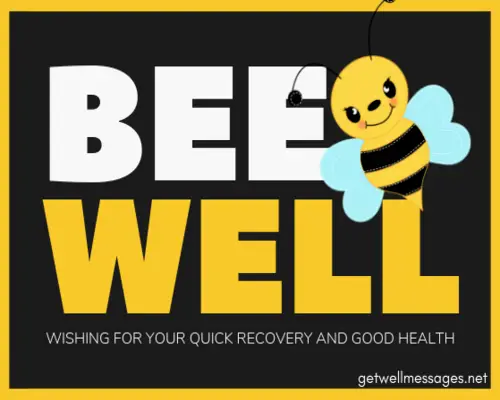 funny get well message bee well quick recovery and good health