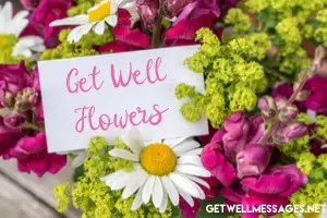 get well flowers and card