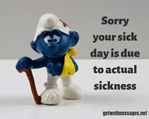sick day funny get well message joke